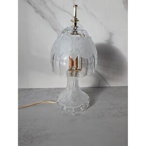 Vintage Crystal and Brass Boudoir Lamp
